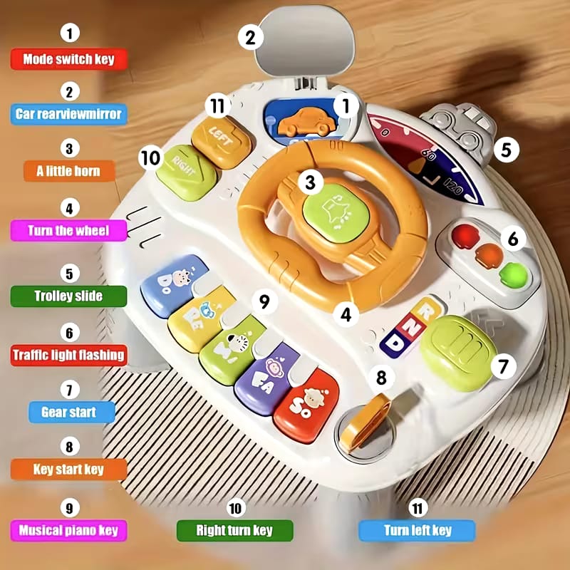 Mesa Didáctica Infantil Automóvil Interactivo con Luz y Sonido