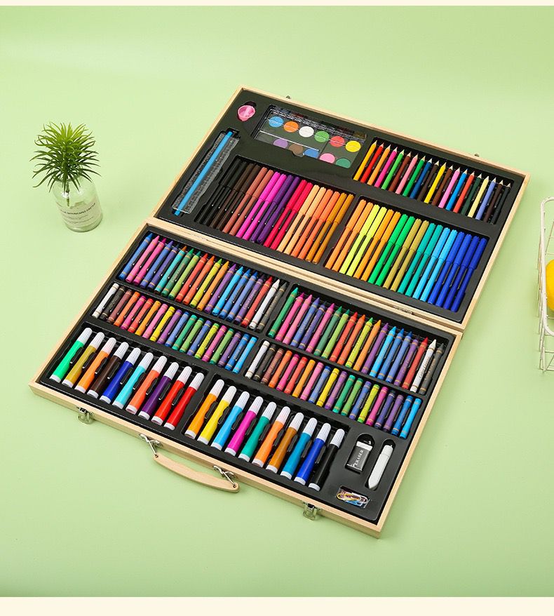 Kit de Arte 180 Piezas – Maletín de Dibujo y Pintura para Niños