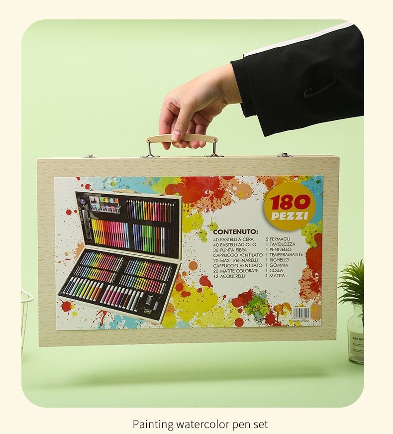 Kit de Arte 180 Piezas – Maletín de Dibujo y Pintura para Niños