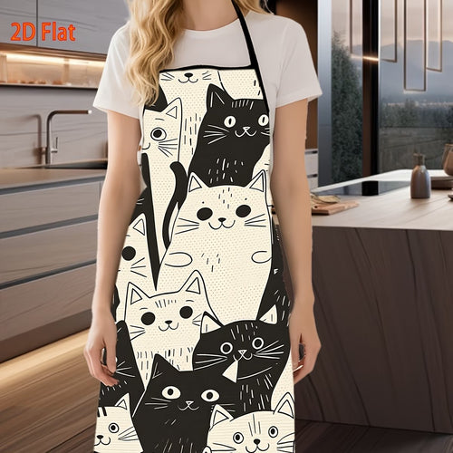Delantal de Cocina con Diseño de Gatos – Ajustable