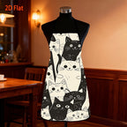 Delantal de Cocina con Diseño de Gatos – Ajustable